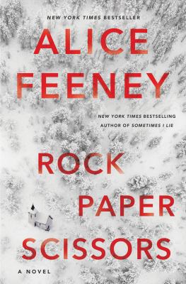 Gray and white book cover for Rock Paper Scissors by Alice Feeney