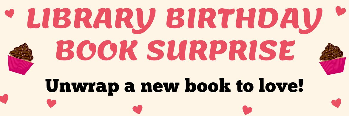 Library Birthday Book Surprise reading challenge logo