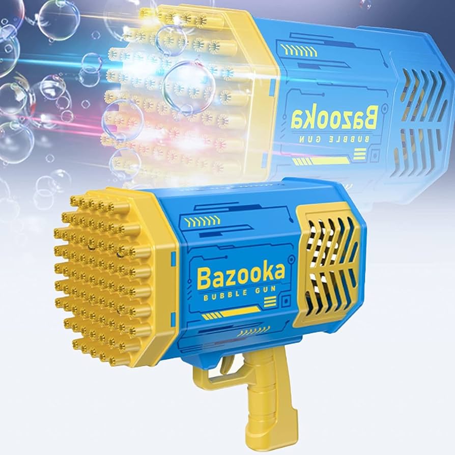 image of blue and yellow bubble gun
