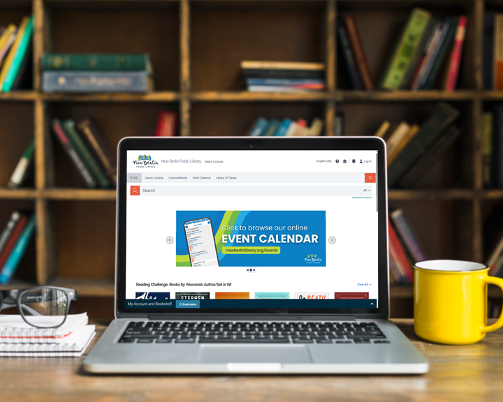 Computer displaying new library catalog