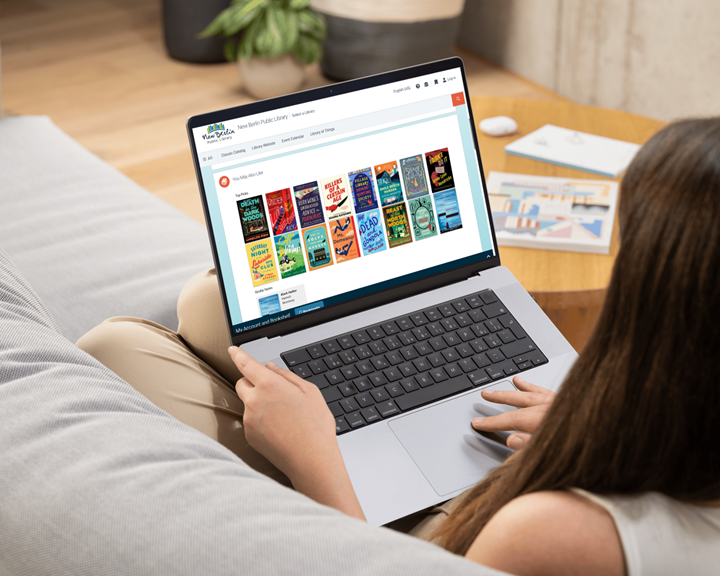 Computer showing related titles in catalog