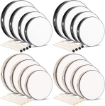 4 groups each containing 4 drums and 4 mallets