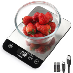 image of food scale with a bowl of strawberries