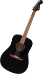 black Fender acoustic guitar