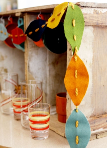 felt leaf garland