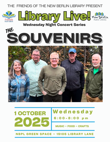 Concert flyer with logos and band members from the Souvenirs