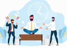 hipster finding zen between to arguing hipsters