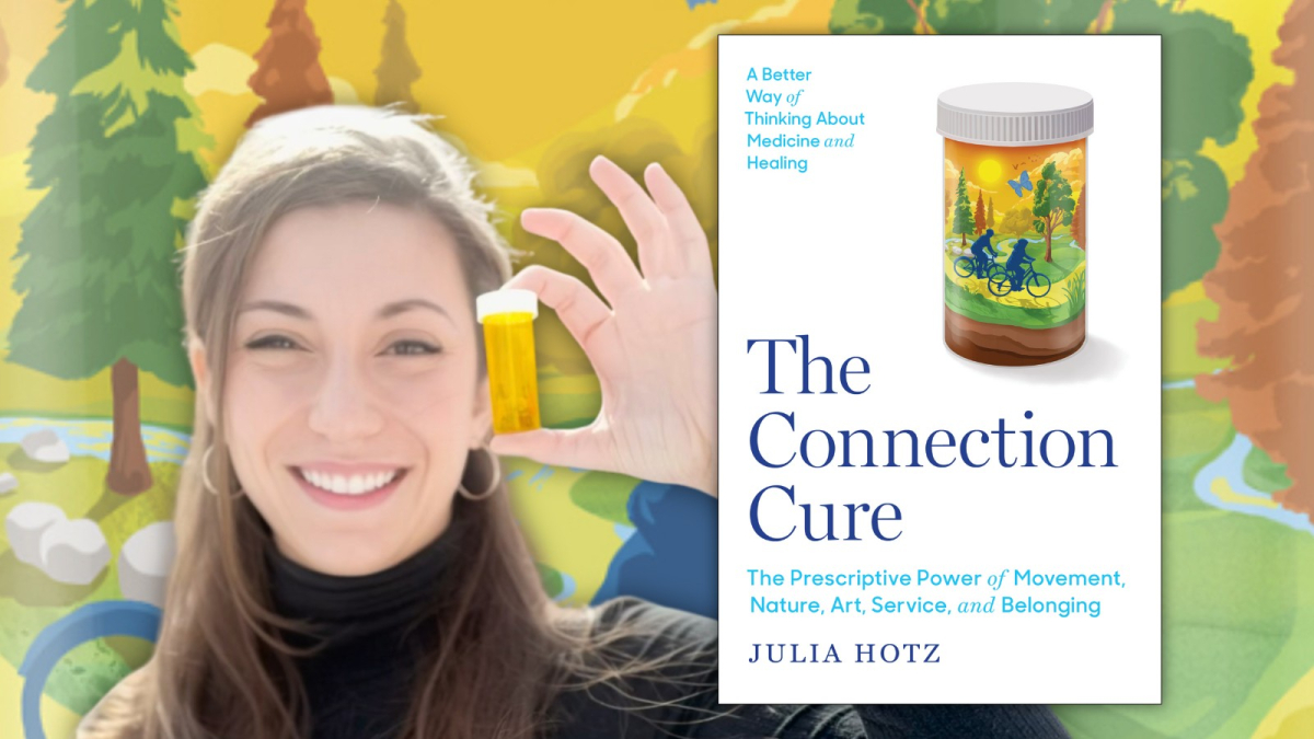 Author Julia Hotz holds a prescription bottle