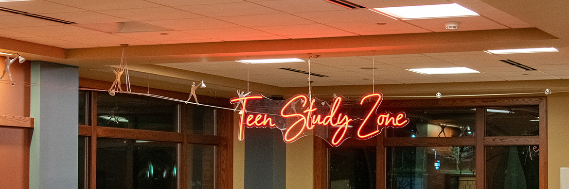 Teen Study Zone neon sign